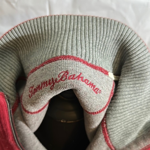 Deep Red Tommy Bahama Quarter-Zip Sweater size large - Picture 2 of 7